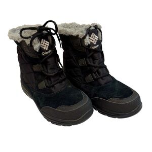 Columbia Ice Maiden Shorty Faux Fur Trim Black Waterproof Winter Snow Boots 7